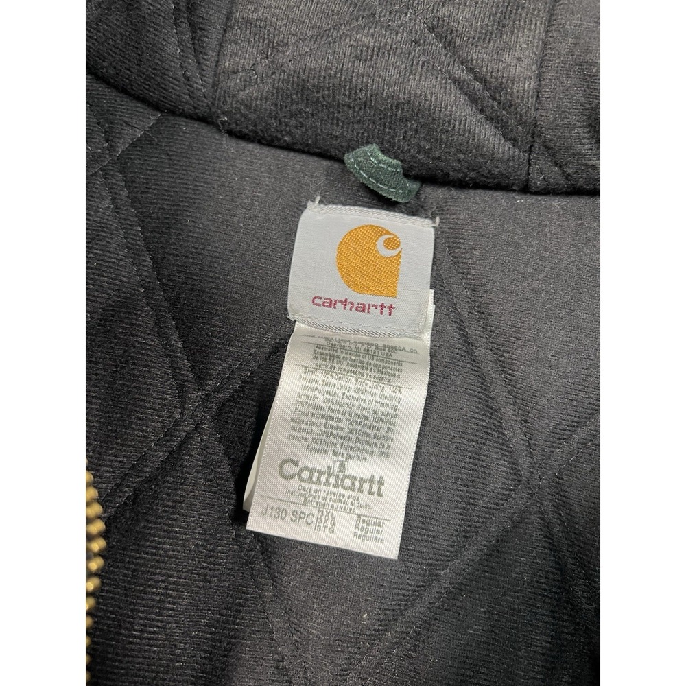 Carhartt Men's Canvas Bomber Jacket Quilt Lined Cotton Green Size 3XLT J130 SPC - Picture 3 of 4